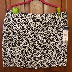 Chaps black/white flower skirt